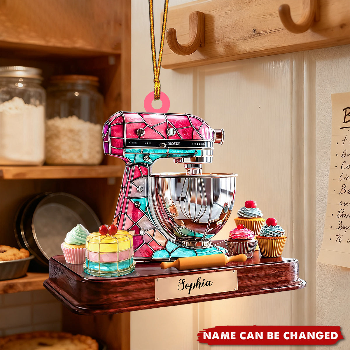 Personalized 3D Effect Baking Mixer Christmas Ornament With Custom Name | Detailed Baking Appliance Keepsake | Best Gift For Baker Chef