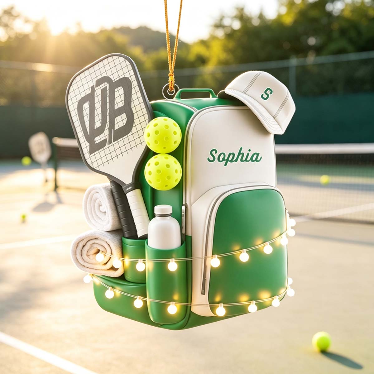 Personalized Pickleball Paddle & Ball Acrylic Ornament | Christmas Gift For Pickleball Lovers