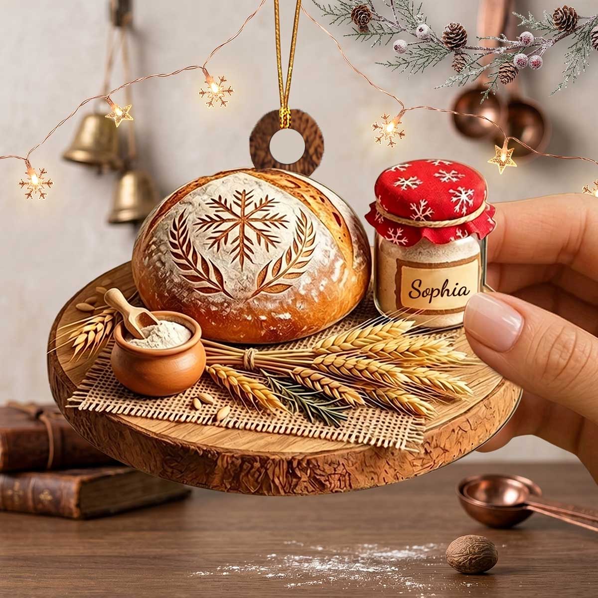 Personalized Bread Baker Acrylic Ornament | Christmas Holiday Gift For Home Bakers Bread Lovers