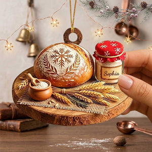 Personalized Bread Baker Acrylic Ornament | Christmas Holiday Gift For Home Bakers Bread Lovers