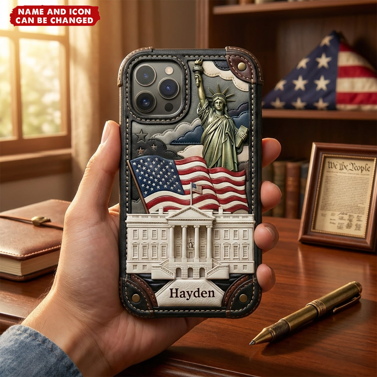 Personalized American Legacy 40th Anniversary Phone Case With Name -  Unique Gift For Patriot