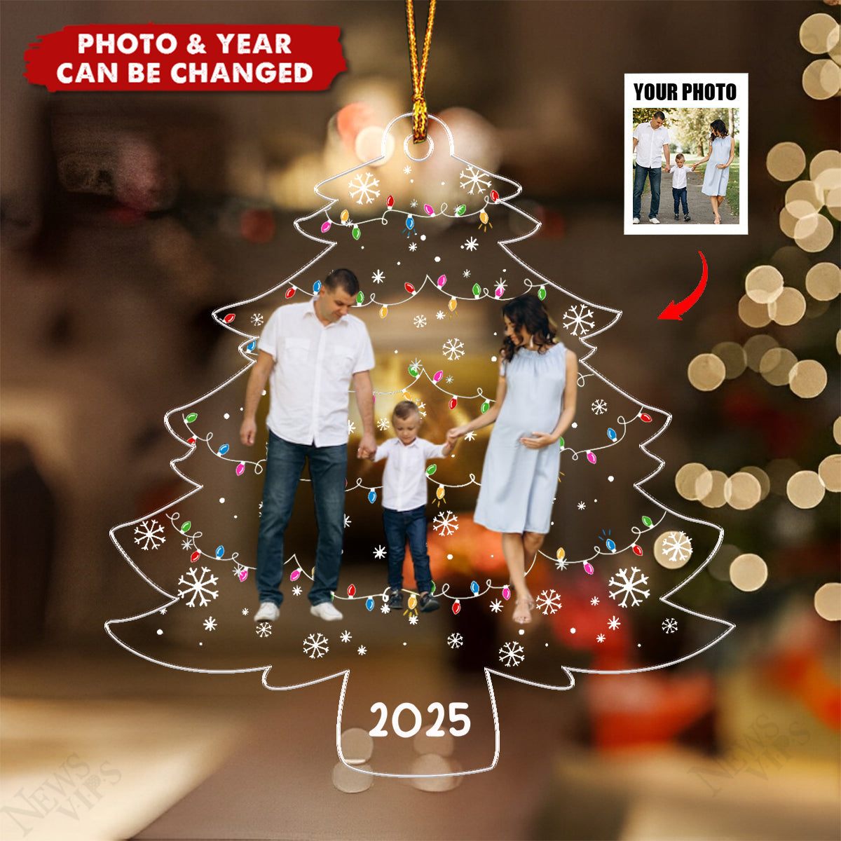 Celebrate Your Family This Christmas With A Personalized Tree Acrylic Ornament,Gift For Family