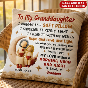 Personalized Grandmother To Grandchildren Soft Hugging Pillow With Names & Text - Heartfelt Birthday Gift For Boy Girl