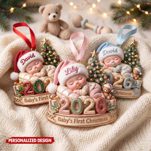Personalized Baby's First Christmas 2026 Ornament - Christmas Keepsake Gift For Newborn, New Parents