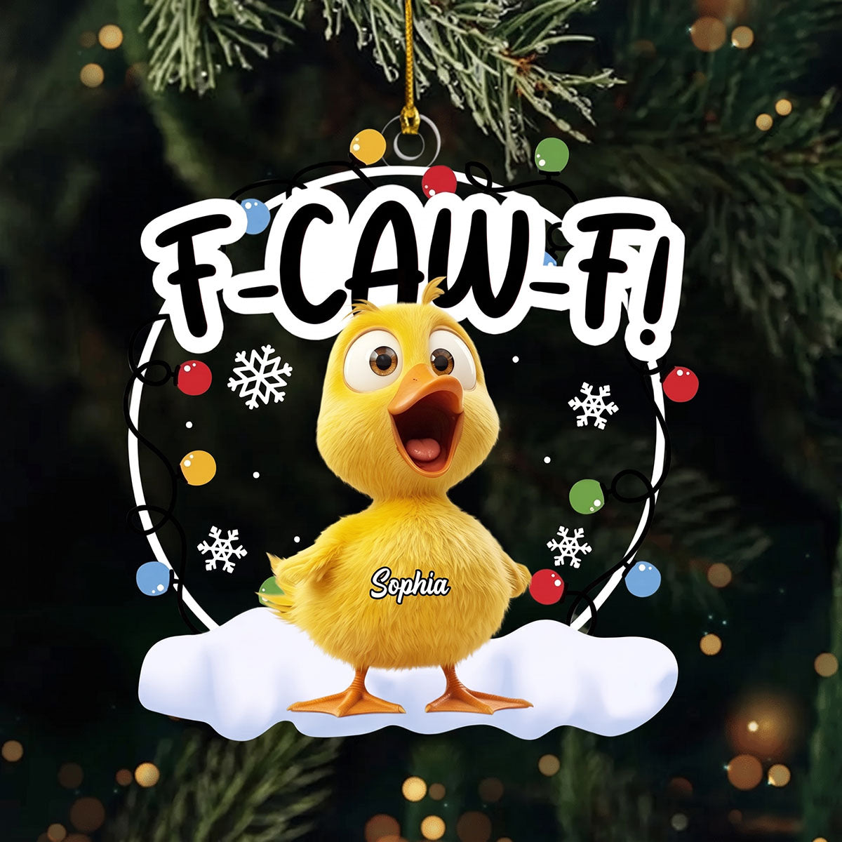 Personalized "F-Caw-F" Funny Acrylic Ornament | Exchange Gifts Silly Gift For Coworkers Friends