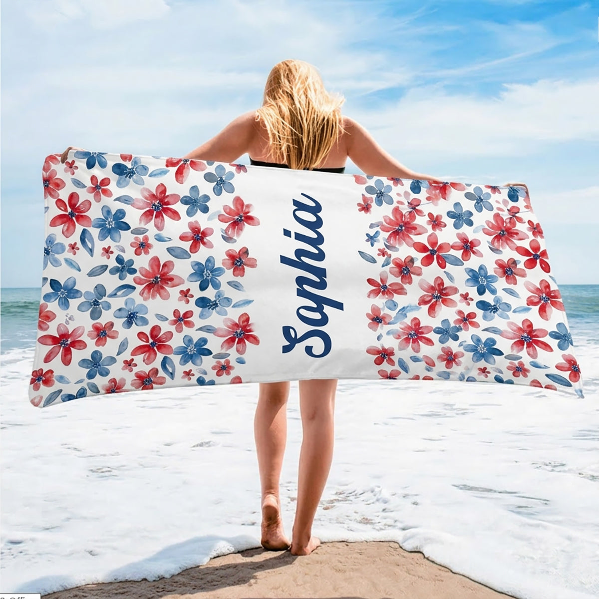 Chill The Fourth Out Red White & 250 - Personalized Beach Towel