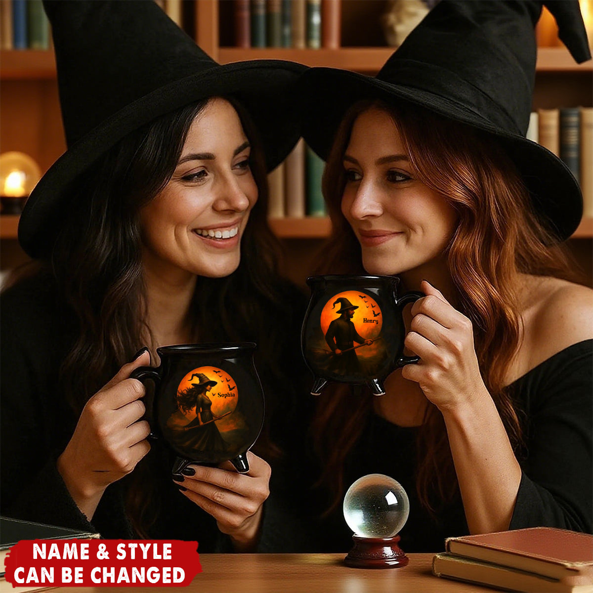 Personalized Witch Cauldron Coffee Mug With Name Unique Halloween "Brewing Magic" Gift For Coffee Lovers
