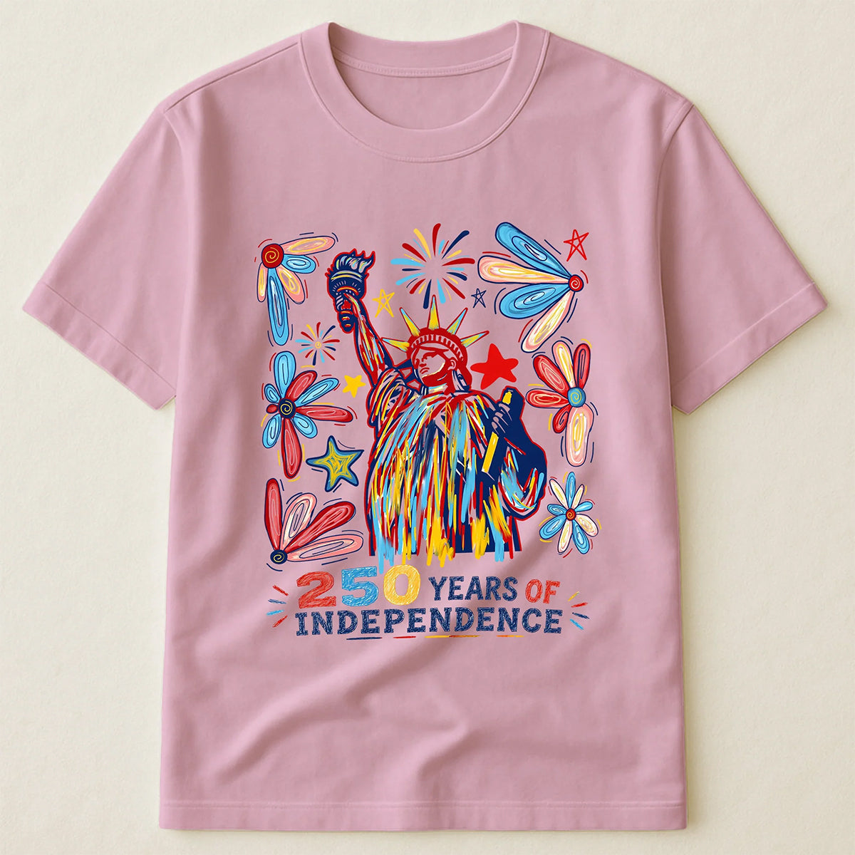 250 Years Independence Retro Style Colorful T-Shirt