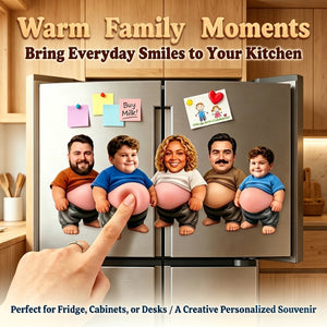 Personalized Funny Face Squishy Acrylic Fridge Magnet With Pressable Belly | Funny Gift For Family Friend