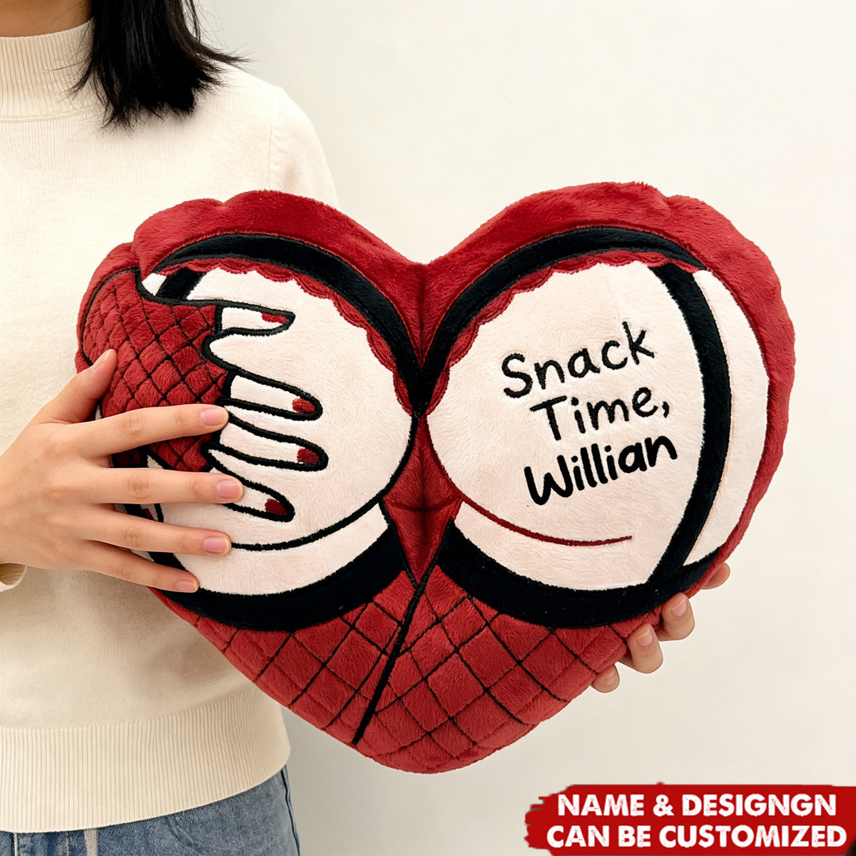 Personalized Couple Funny Heart Pillow With Name - Valentine's Day Funny Gag Gift For Couple