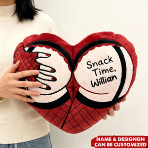 Personalized Couple Funny Heart Pillow With Name - Valentine's Day Funny Gag Gift For Couple