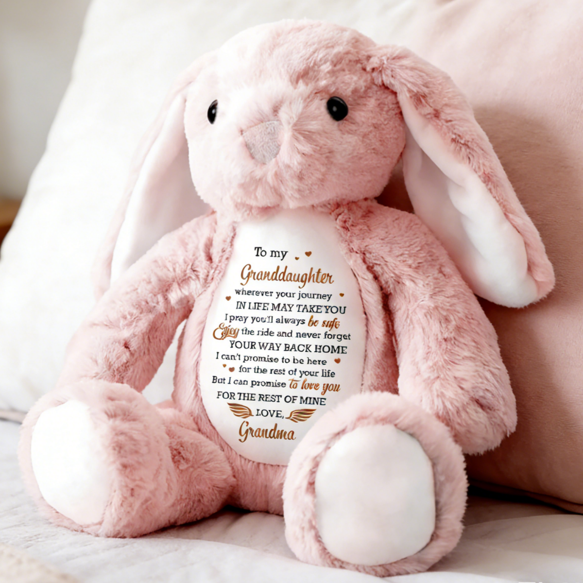 Personalized To My Granddaughter Love Promise Stuffed Bunny With Names & Color | Meaningful  Birthday Gift For Granddaughters
