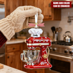 Personalized Baking Mixer Christmas Acrylic Ornament With Name & Color | Baking Decoration – Best Gift For Bakers Kitchen Lovers Mom