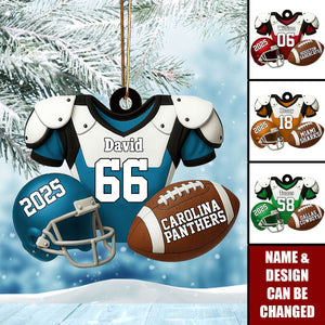 Personalized American Football Jersey Ornament With Name Number & Year Unique Christmas Gift For Player Coach Sports Lover
