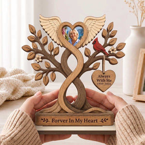 Personalized "Forever In Our Hearts" Photo Wooden Plaque  - Memorial Gift For Loss of Loved One