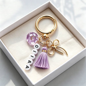 Personalized Name Keychain With Tassel Charm | Unique Gift For Best Friend