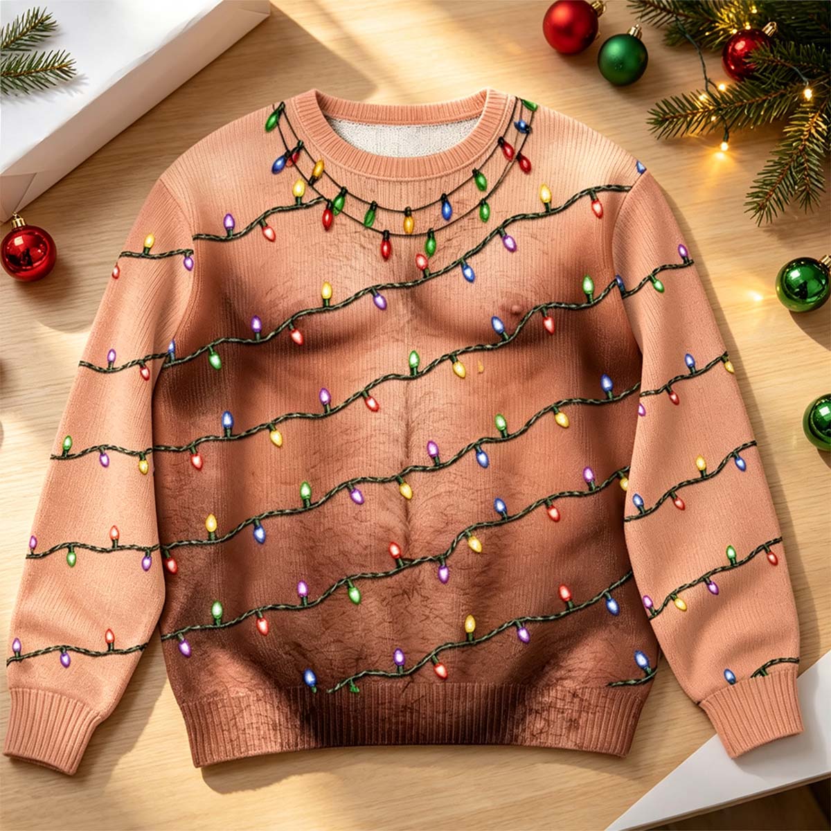Personalized Funny Christmas Light Ugly Sweatshirt - Christmas Birthday Gifts For Husband Son Grandpa Dad Yourself