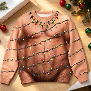 Personalized Funny Christmas Light Ugly Sweatshirt - Christmas Birthday Gifts For Husband Son Grandpa Dad Yourself