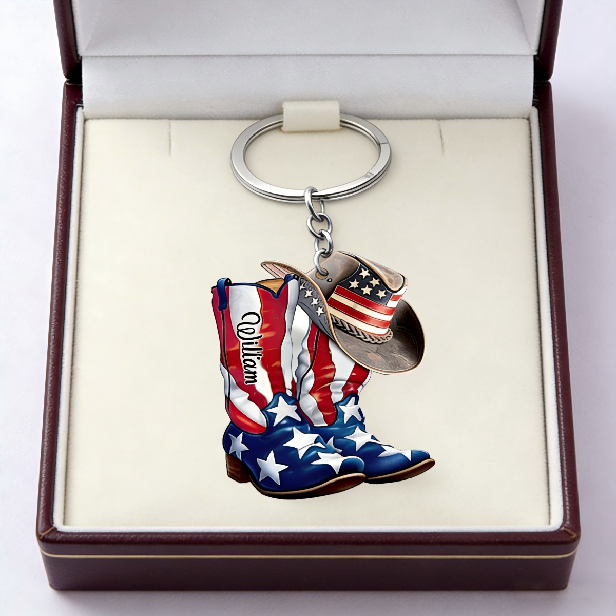 Personalized 3D Effect Wild West Acrylic Keychain With Name | Father’s Day 2026 Gift For Dad Husband