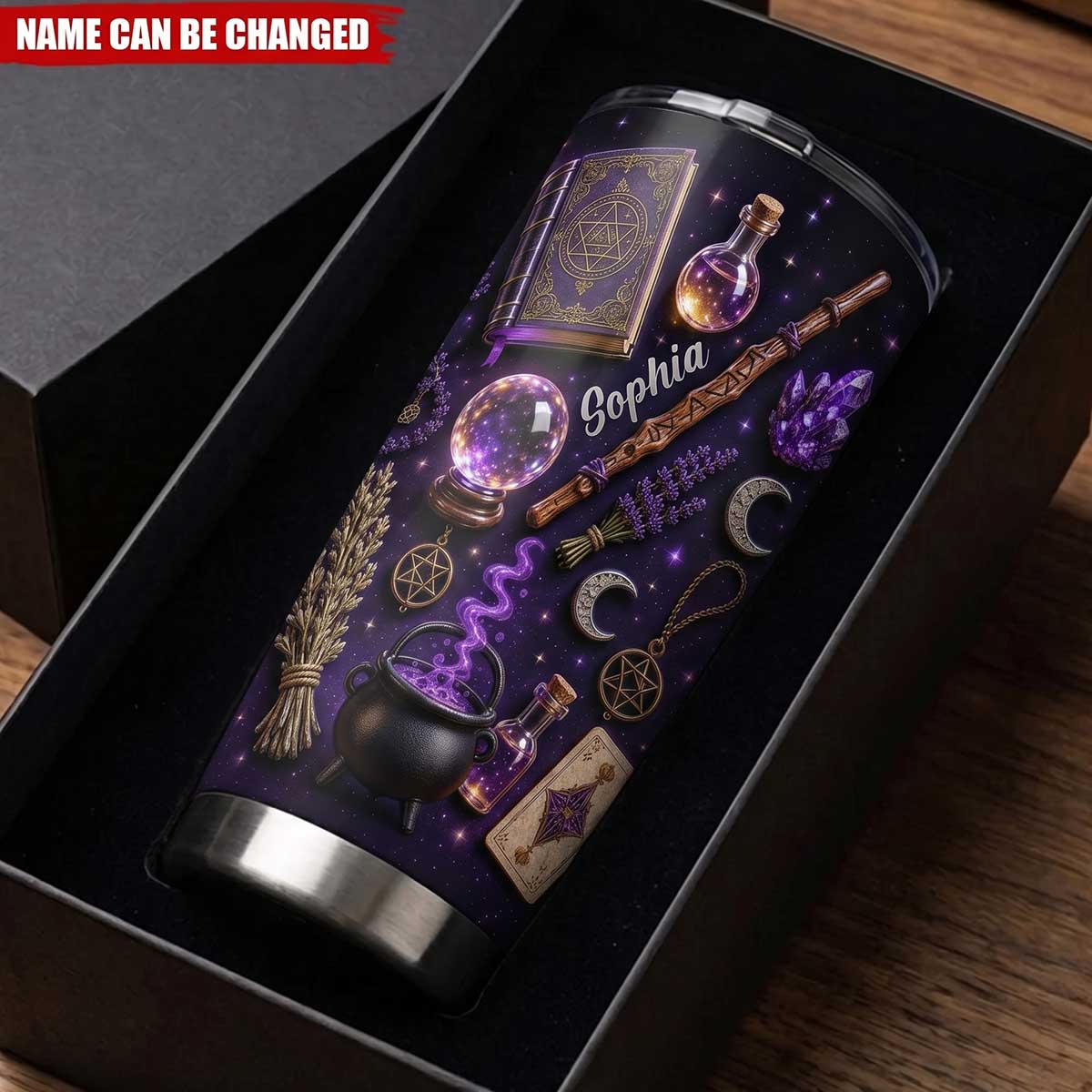 Personalized Witchy Celestial Magic Tumbler | Halloween Travel Cup Gift For Witchcraft Lovers