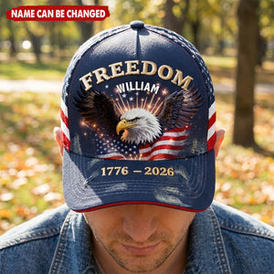Personalized Freedom Eagle Classic Cap With Name - Gifts For Patriots
