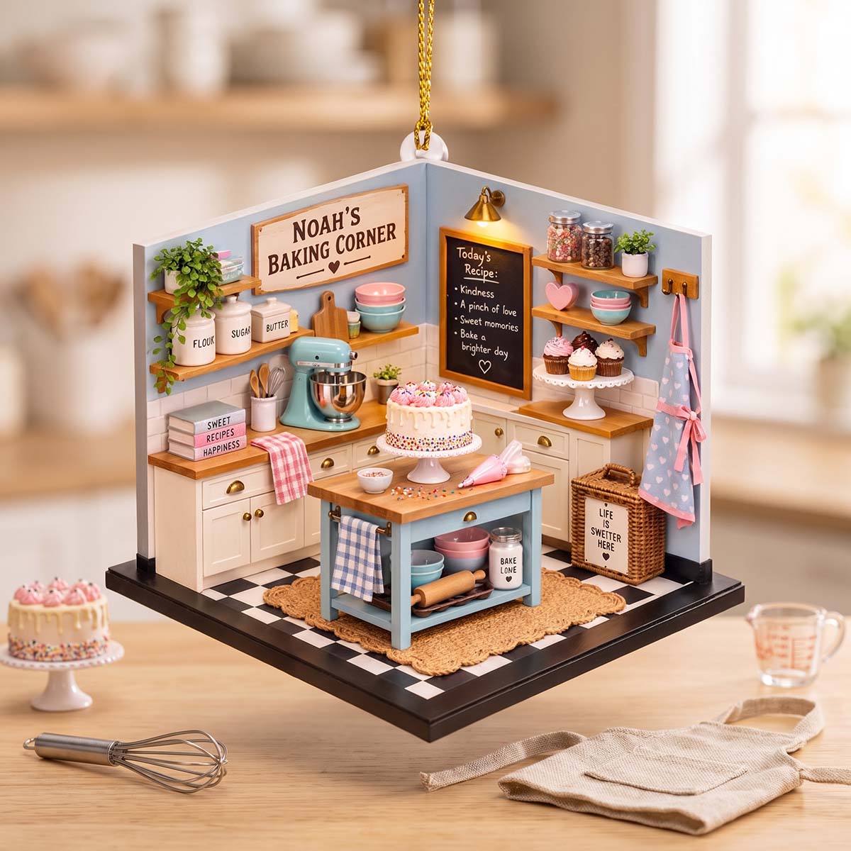 Personalized Baking Corner Acrylic Ornament | Christmas Birthday Gift For Bakers Cooking Lovers