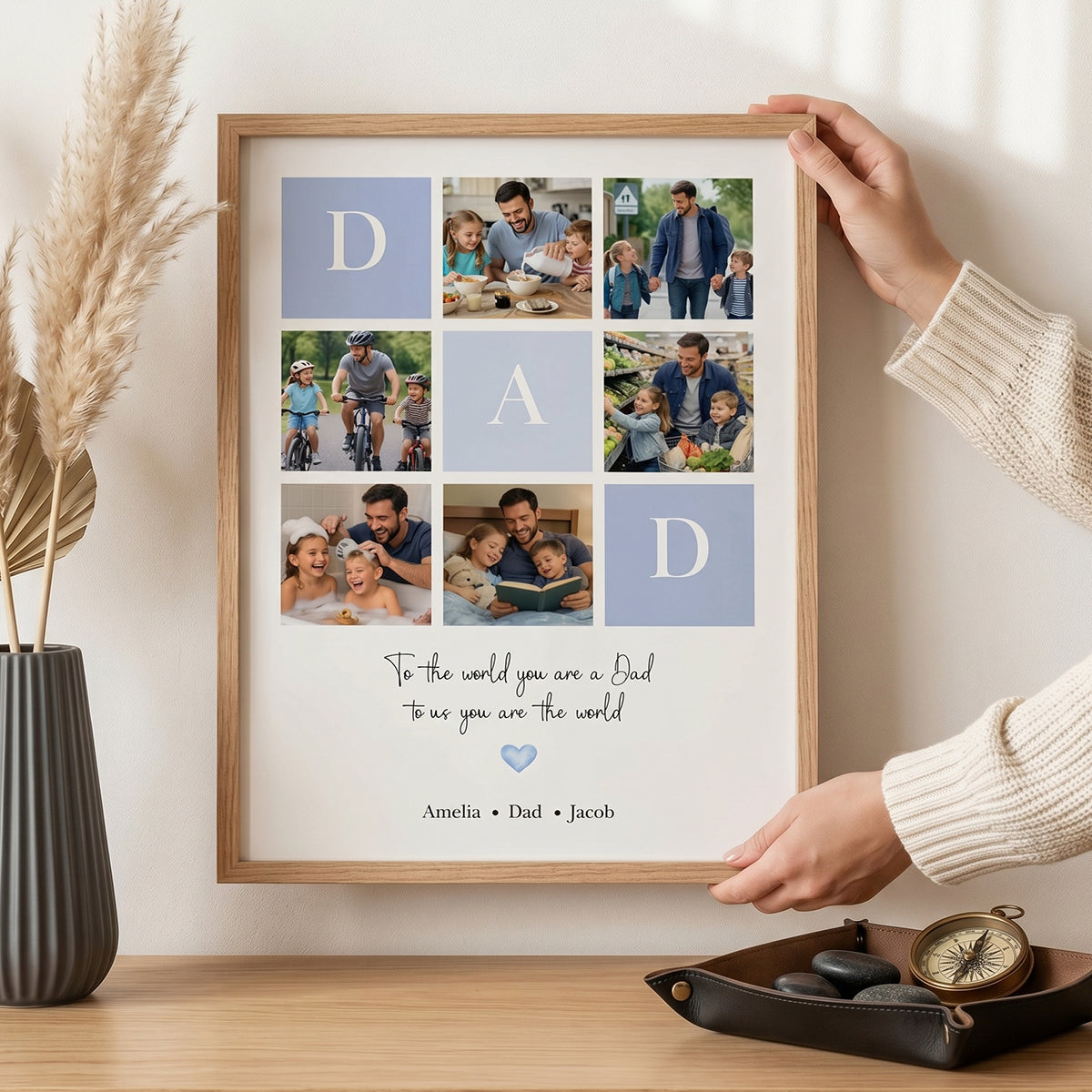 Personalized "To the World You Are a Dad" Photo Canvas Poster - Custom Father's Day Gift