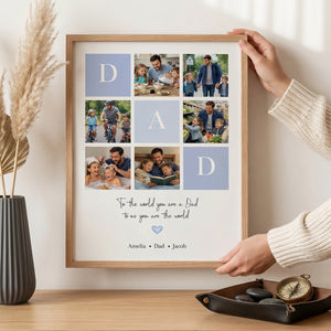 Personalized "To the World You Are a Dad" Photo Canvas Poster - Custom Father's Day Gift