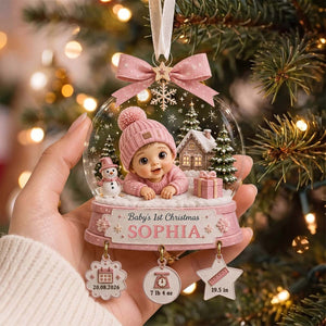 Personalized Baby's First Christmas Acrylic Ornament | Christmas Gift For Newborn Baby Boy Girl