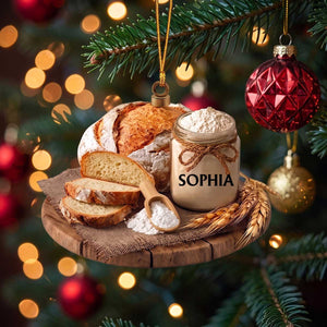 Personalized Sourdough Starter Acrylic Ornament | Christmas Holiday Gift For Home Bakers Cooking Lover