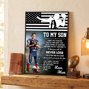 Personalized American Football Canvas / Poster - Custom Gift For Son Or Daughter From Mom And Dad