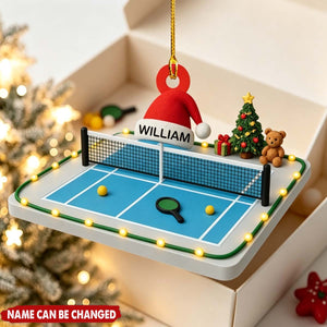 Personalized Pickleball Court Acrylic Ornament - Christmas Gift For Pickleball Lover