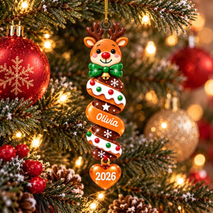 Personalized Spiral Christmas Character Acrylic Ornament | Cute Christmas Keepsake For Family