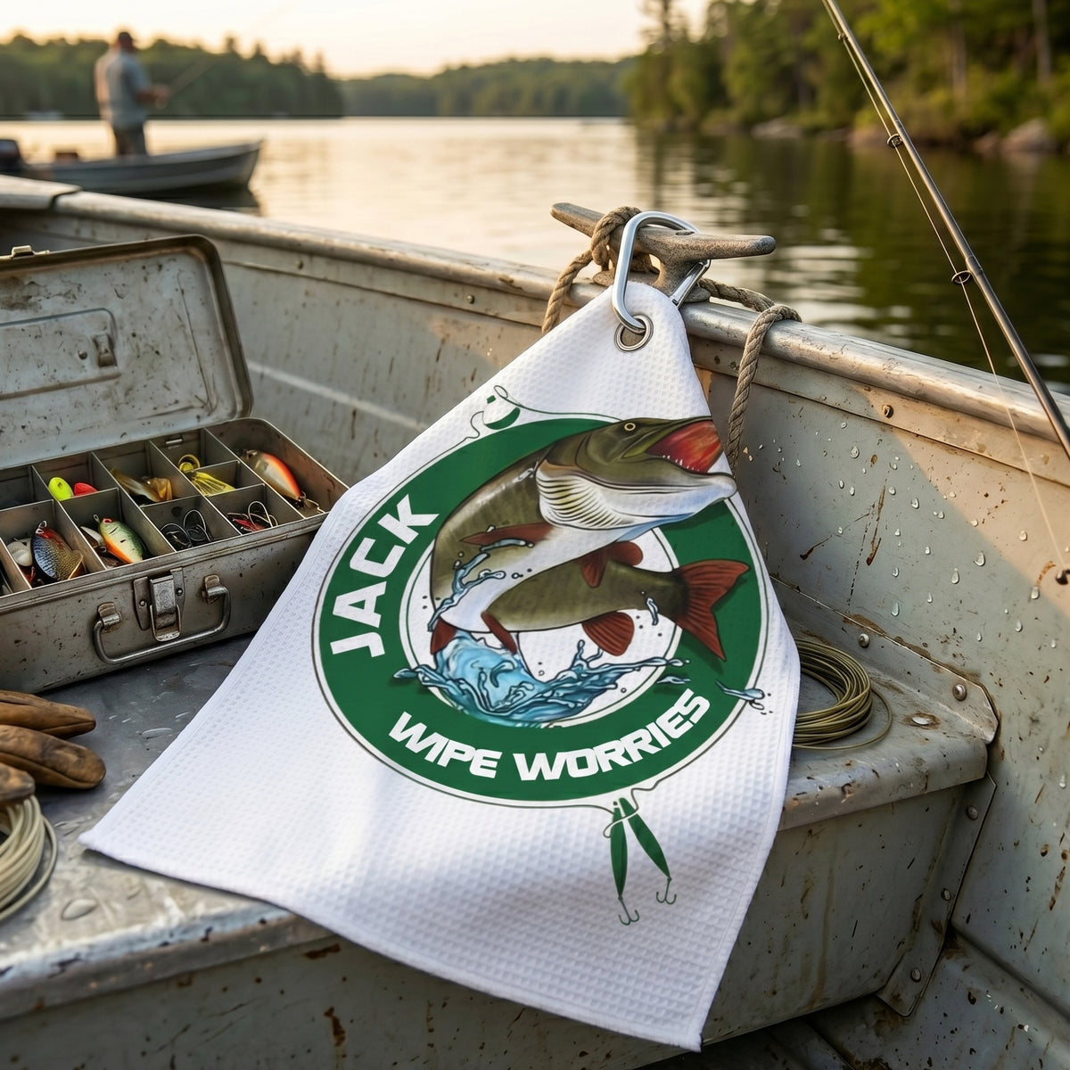 Personalized Fishing Theme Soft Towel | Outdoor Gear Father's Day Gift For Dad Fishing Lover