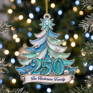 Personalized Sea Glass Style Christmas Acrylic Ornament - Coastal Holiday Keepsake Gift For Family