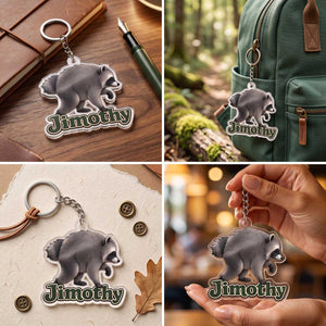 Viral Jimothy Raccoon Acrylic Keychain, Creative Gift for Raccoon Fans