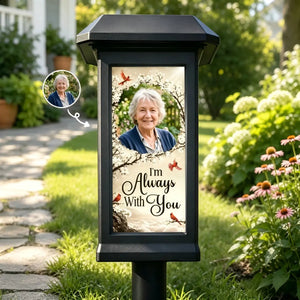 Personalized Memorial Solar Garden Light With Photo | Gone From Sight Sympathy Gift For Loss Of Love