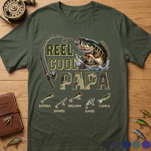 Personalized Reel Cool Fishing T-Shirt | Father's Day Gift for Fisherman Dad Grandpa