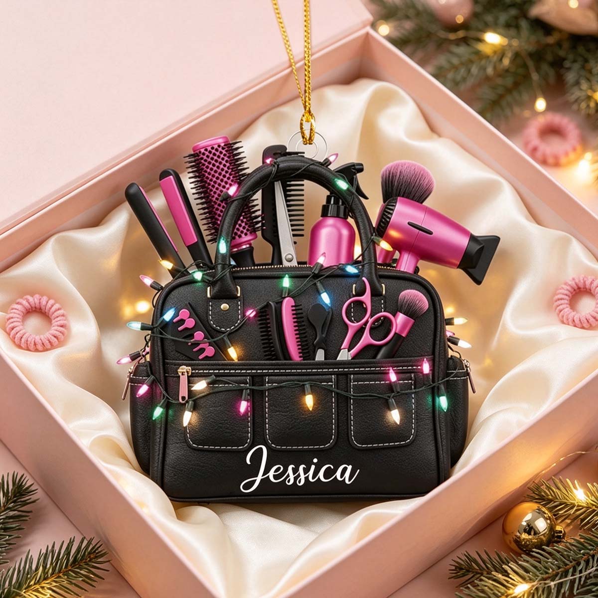 Personalized Hair Stylist Christmas Ornament | Christmas Salon Gift For Hairdresser Barber