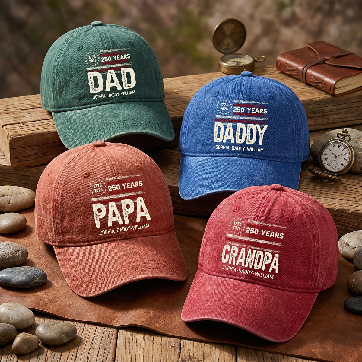 Personalized America 250 Anniversary Classic Cap | Father's Day Gift For Dad Grandpa