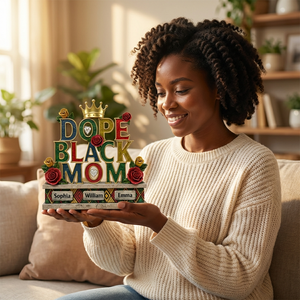 Dope Black Mom - Personalized Mother Custom Shaped Acrylic Plaque