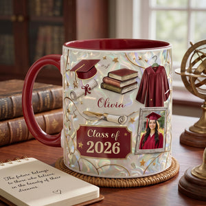 Personalized Photo Graduation Coffee Mug, Class of 2026 Graduate Gift, Graduation Mug Gift For Her Him