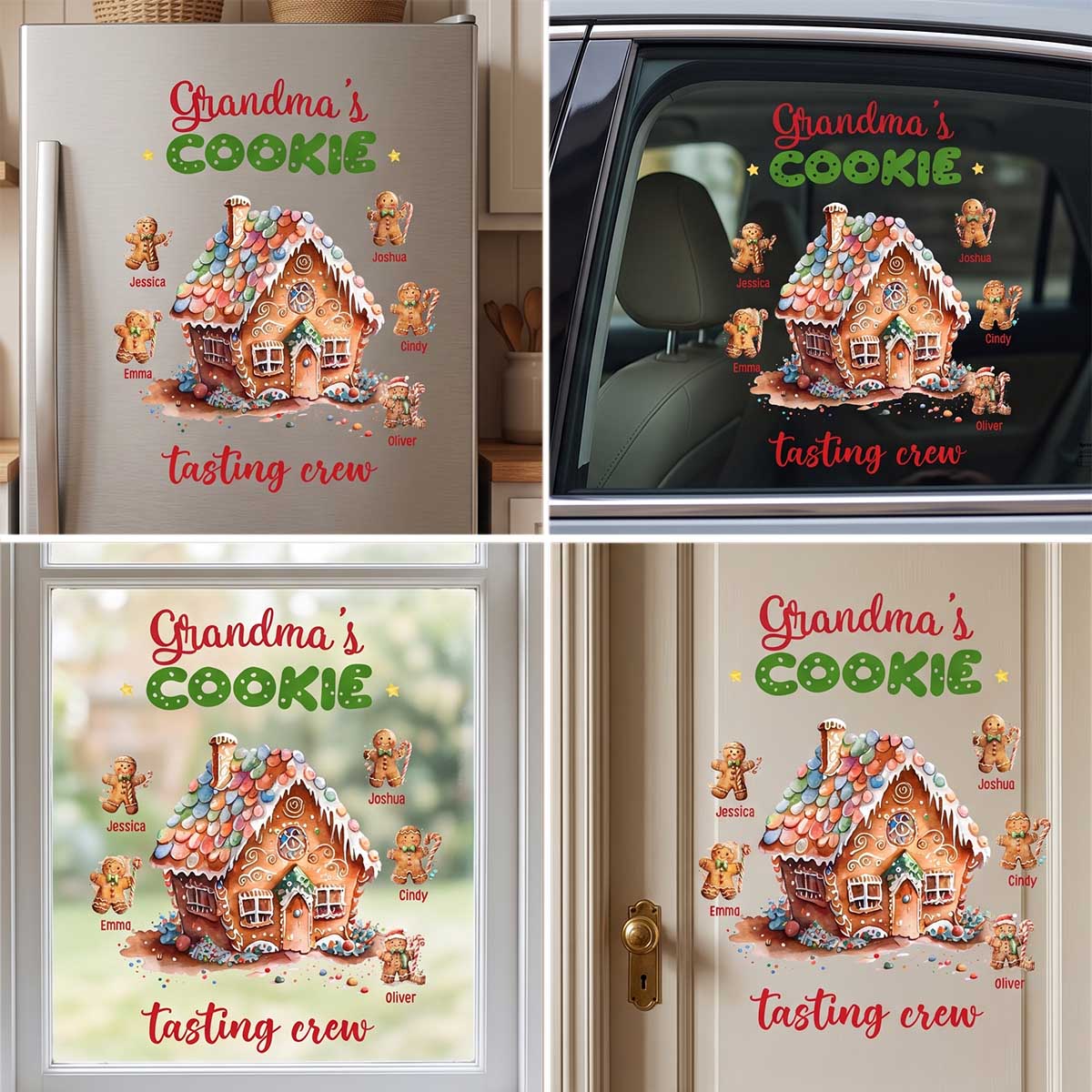 Personalized "Grandma's Cookie Tasting Crew" Decal - Warm Xmas Gift For Grandma Kid