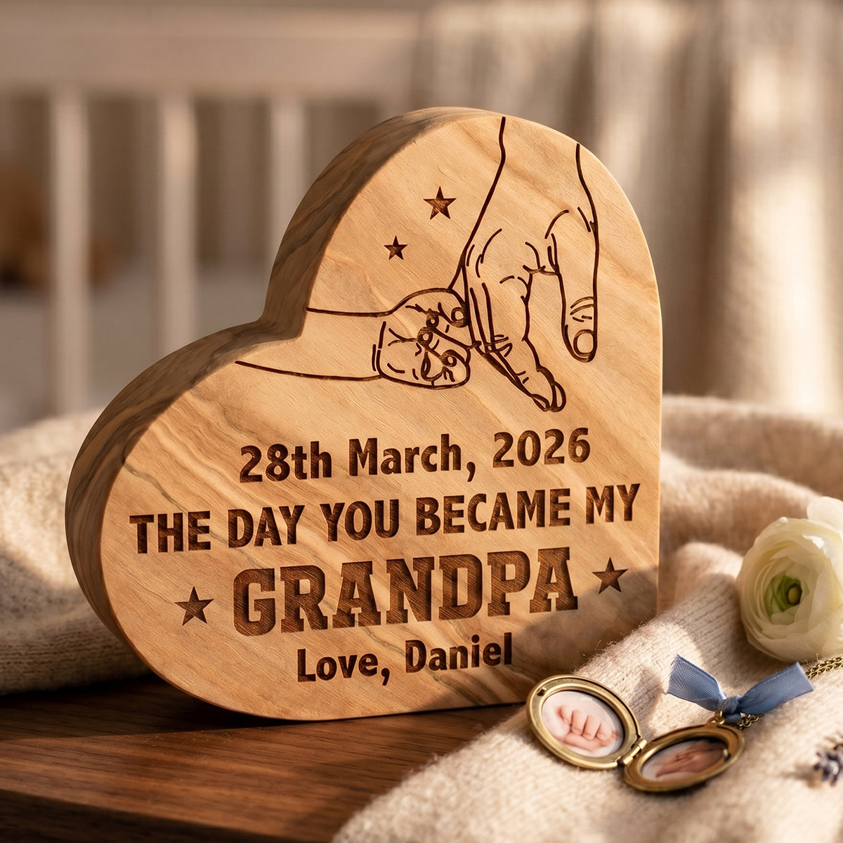 Personalized "The Day You Became My" Wood Plaque | Father's Day Keepsake