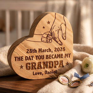 Personalized "The Day You Became My" Wood Plaque | Father's Day Keepsake