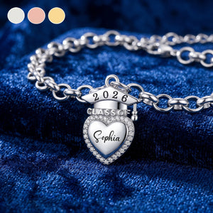 Personalized Class of 2026 Graduation Bracelet - Senior High School/College Graduate Keepsake