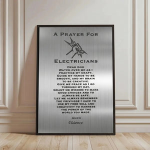 Personalized Electrician's Prayer Canvas Poster - Custom Name Gift For Electrical Workers