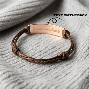 Personalized Infant Footprint Leather Bracelet With Kid Name - Father's Day Gift For First Time Dad
