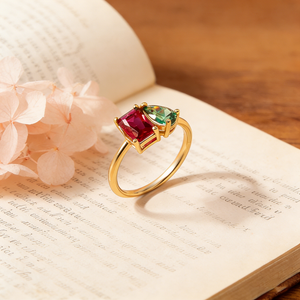 Personalized Dual Birthstone Ring |  2026 Mother's Day Gift For Mom Grandma