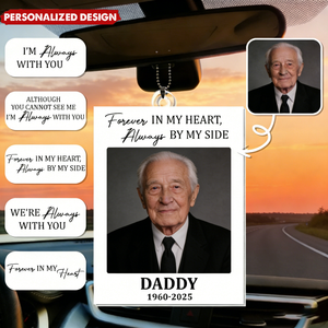 Personalized "Forever In My Heart" Car Hanging Ornament With Photo & Name & Year | Heartfelt Memorial Gift For Loss Of Loved One